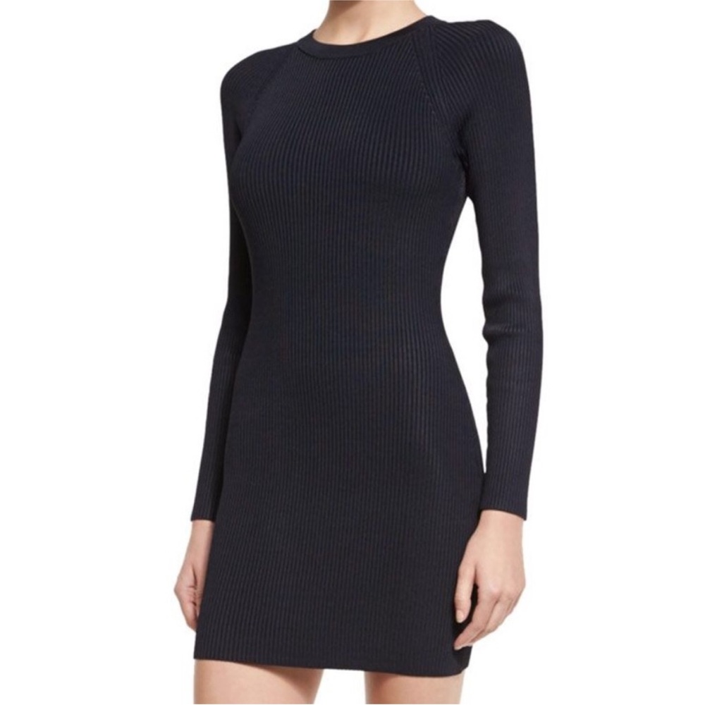 ALC Nick Navy Knit Ribbed Long Sleeve Dress S